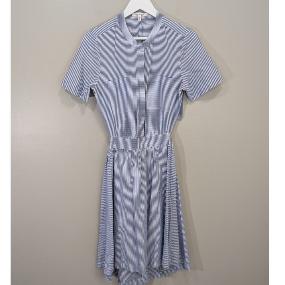 AVEC LES FILLES Blue Striped Women's Dress Coastal Preppy Classic - Size 6